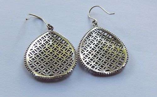 WOW !! A STUNNING INTRICATELY DETAILED BIG SOLID STERLING SILVER EARRINGS !! FULLY TESTED !!