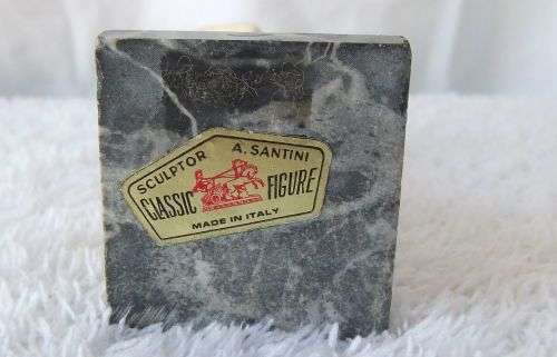 GENUINE SANTINI !! THE SMALLEST RESIN DAVID STATUE BY A.SANTINI OF ITALY ON A MARBLE LOOK BASE !!