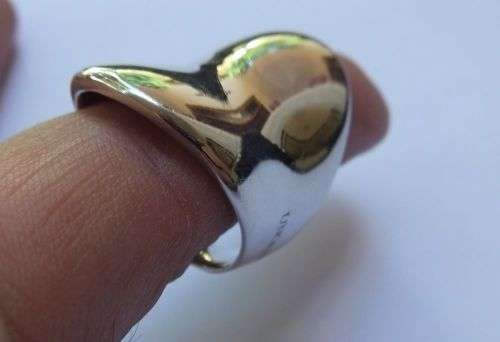 WOW !! A STUNNING WIDE SOLID STERLING SILVER ITALIAN DESIGNER RING IN EXCELLENT CONDITION !! STAMPED