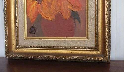 STILL LIFE - FLOWERS IN VASE - AN ORIGINAL SIGNED AND FRAMED OIL ON BOARD BY YOURS TRULY MR SILVARTI