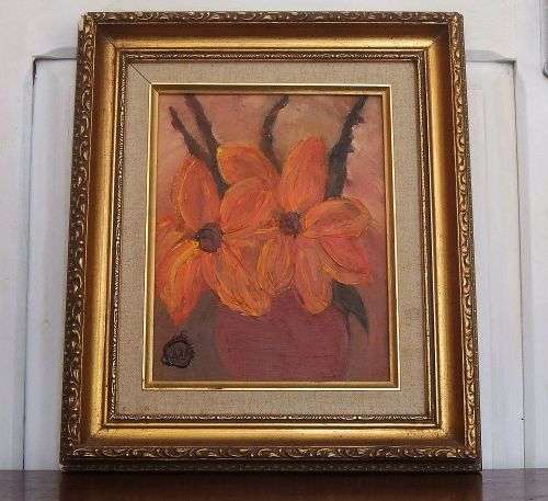 STILL LIFE - FLOWERS IN VASE - AN ORIGINAL SIGNED AND FRAMED OIL ON BOARD BY YOURS TRULY MR SILVARTI