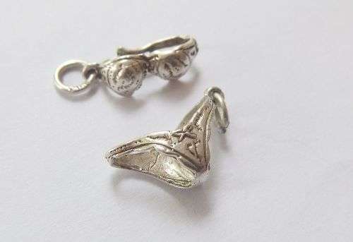 WOW !! 3 SPECIAL STERLING SILVER CHARMS !! 2 PIECE BIKINI - BOY FROM BRUSSELS AND WISE MONKEYS !!