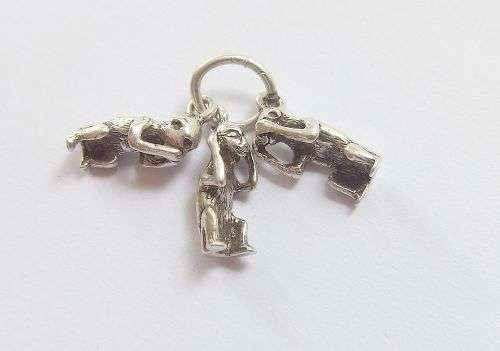 WOW !! 3 SPECIAL STERLING SILVER CHARMS !! 2 PIECE BIKINI - BOY FROM BRUSSELS AND WISE MONKEYS !!