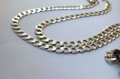 WOW !! WOW !! A SUPERIOR QUALITY SOLID STERLING SILVER NECKLACE WITH BIG STERLING SILVER CROSS !!