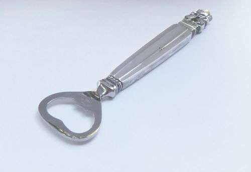 THE BEST !! A RARE VINTAGE STERLING SILVER HANDLED BOTTLE OPENER BY DANISH SILVERSMITH GEORG JENSEN