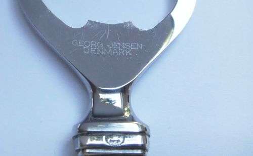 THE BEST !! A RARE VINTAGE STERLING SILVER HANDLED BOTTLE OPENER BY DANISH SILVERSMITH GEORG JENSEN