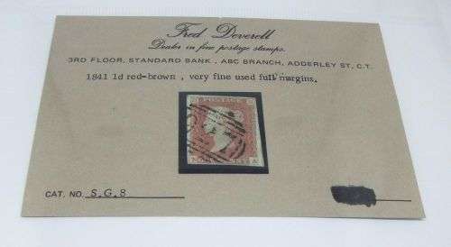 WOW !! A RARE FIND !! A `CERTIFIED` ( ASSESSED ) 1841 RED-BROWN ONE PENNY STAMP - GOOD VALUE !!