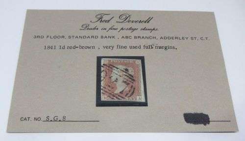 WOW !! A RARE FIND !! A `CERTIFIED` ( ASSESSED ) 1841 RED-BROWN ONE PENNY STAMP - GOOD VALUE !!