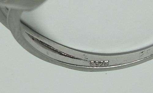 UNUSUAL BUT NOT CRUEL !! A UNIQUE SOLID STERLING SILVER DOUBLE RING SET WITH FACETED STONES !!