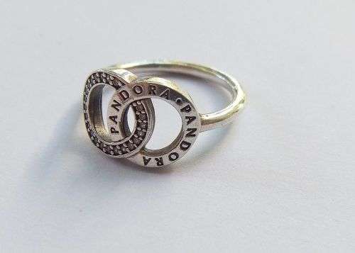 AWESOME FIND !! A SOLID STERLING SILVER DESIGNER RING BY PANDORA IN EXCELLENT CONDITION !! VALUE !!