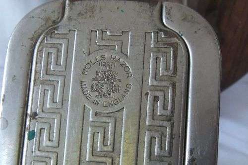 THREE OLD ITEMS FROM THE DECEASED ESTATE OF A VETERAN - SAI PLAQUE / INK POT / RAZOR SHARPENER !!