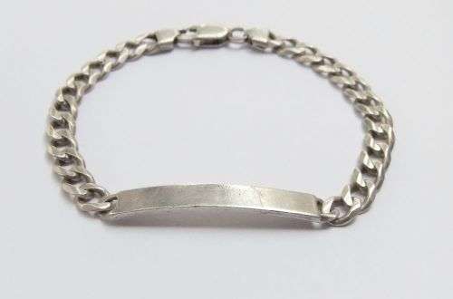 LAST OF THE HEAVIES !! A STRONG EXTRA SOLID STERLING SILVER IDENTITY BRACELET !! BID TO WIN !!