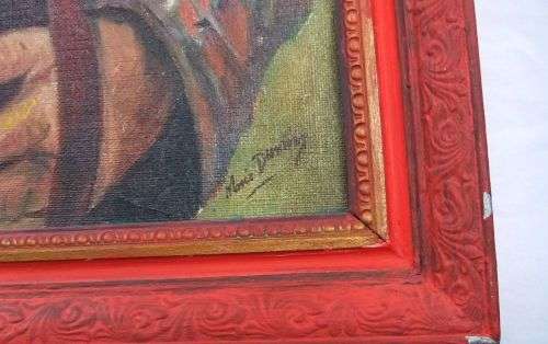 AN ABSOLUTELY AWESOME ORIGINAL OIL ON BOARD PAINTING OF A CLOWN BY MARIE DUMINY !! WOW !!