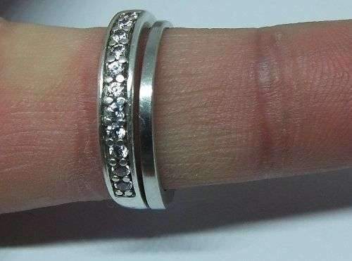 R1 START !! DOUBLE DEAL !! Two solid Sterling Silver rings - one set with faceted stones !! COOL !!