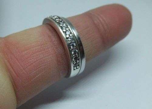 R1 START !! DOUBLE DEAL !! Two solid Sterling Silver rings - one set with faceted stones !! COOL !!