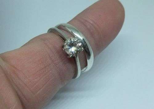 R1 START !! TWO SOLID STERLING SILVER RINGS - WEDDING BAND AND ENGAGEMENT RING !! GO FOR IT !!