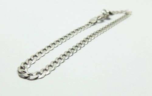 LOOK !! A FABULOUS SOLID STERLING SILVER CURB LINK BRACELET - STAMPED AND TESTED - FREE COMBINING !!