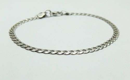 LOOK !! A FABULOUS SOLID STERLING SILVER CURB LINK BRACELET - STAMPED AND TESTED - FREE COMBINING !!