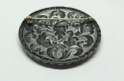A SUPER RARE VINTAGE STERLING SILVER DESIGNER BROOCH BY CANDIDA !! INTRICATE DETAILS !!