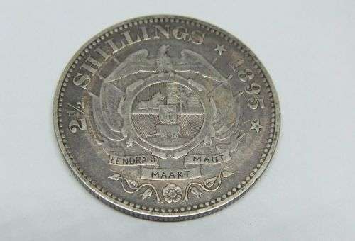R1 START !!  1895 TWO AND A HALF SHILLINGS OF THE ``Z.A.R ``- STERLING SILVER !! FREE COMBINING !!