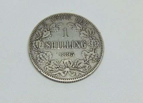 R1 START !! AN 1895 ONE SHILLING COIN OF THE ``Z.A.R ``- STERLING SILVER !! FREE COMBINING !!