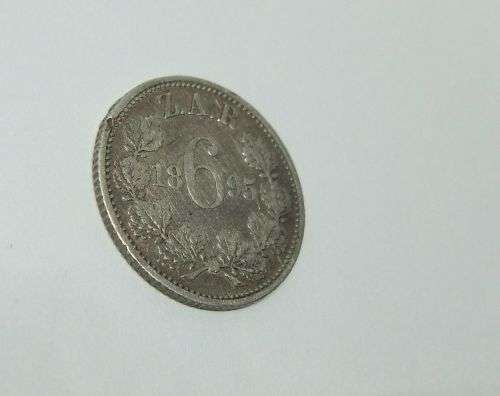 R1 START !!  AN 1895 SIXPENCE COIN OF THE ``Z.A.R `` - STERLING SILVER !! FREE COMBINING !!