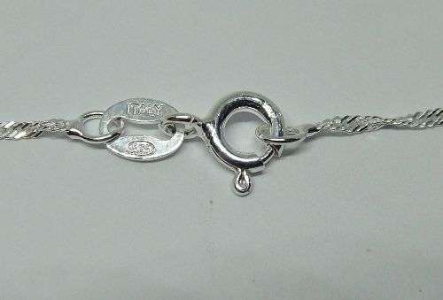 R1 START !! A 40 CM STERLING SILVER NECKLACE & STERLING SILVER CZ TEARDROP PENDANT - FREE COMBINING