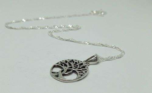 R1 START !! A 40 CM STERLING SILVER NECKLACE & STERLING SILVER TREE OF LIFE PENDANT - FREE COMBINING