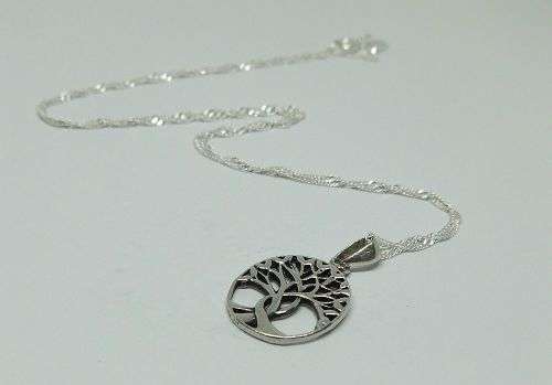 R1 START !! A 40 CM STERLING SILVER NECKLACE & STERLING SILVER TREE OF LIFE PENDANT - FREE COMBINING
