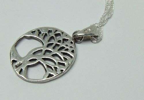 R1 START !! A 40 CM STERLING SILVER NECKLACE & STERLING SILVER TREE OF LIFE PENDANT - FREE COMBINING