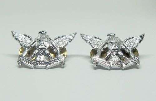 R1 START !!  A PAIR OF VINTAGE SANDF BADGES - REGIMENT DE WET !! FREE COMBINING !!