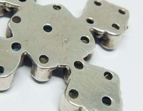 R1 START !! A HUGE SOLID STERLING SILVER CROSS PENDANT SET WITH FACETED BLUE STONES !! AWESOME !!