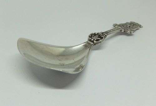 R1 START !! A VERY SOLID DUTCH SILVER .835 SPOON WITH DEVENTER CREST MOTIF !! STAMPED !! WOW !!