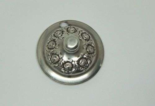 R1 START !! AN ADORABLE OLD SOLID 800 SILVER CONDIMENT POT WITH ROSE DECORATION !! MUST SEE !!
