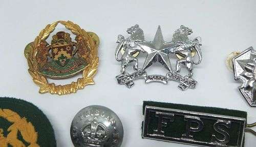 R1 START !! A JOBLOT OF VINTAGE MILITARY & PRISON SERVICES BADGES !! BID FOR THE LOT !!