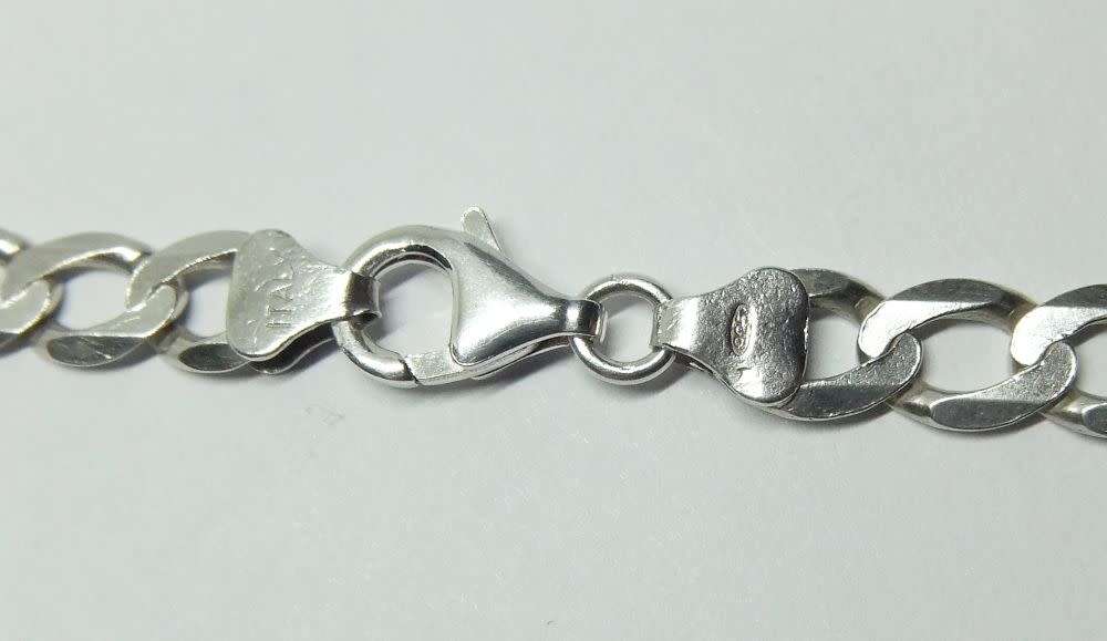R1 START !! AN AWESOME SOLID STERLING SILVER CURB LINK NECKLACE IN GREAT CONDITION !! FREE COMBINING