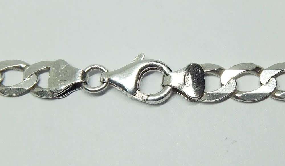 R1 START !! AN AWESOME SOLID STERLING SILVER CURB LINK NECKLACE IN GREAT CONDITION !! FREE COMBINING