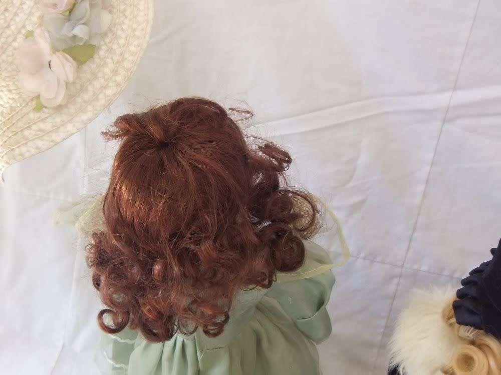 SUCH BEAUTIES !! THREE VINTAGE PORCELAIN DOLLS WITH STANDS INCLUDING LITTLE BO BEEP !! WOW !!