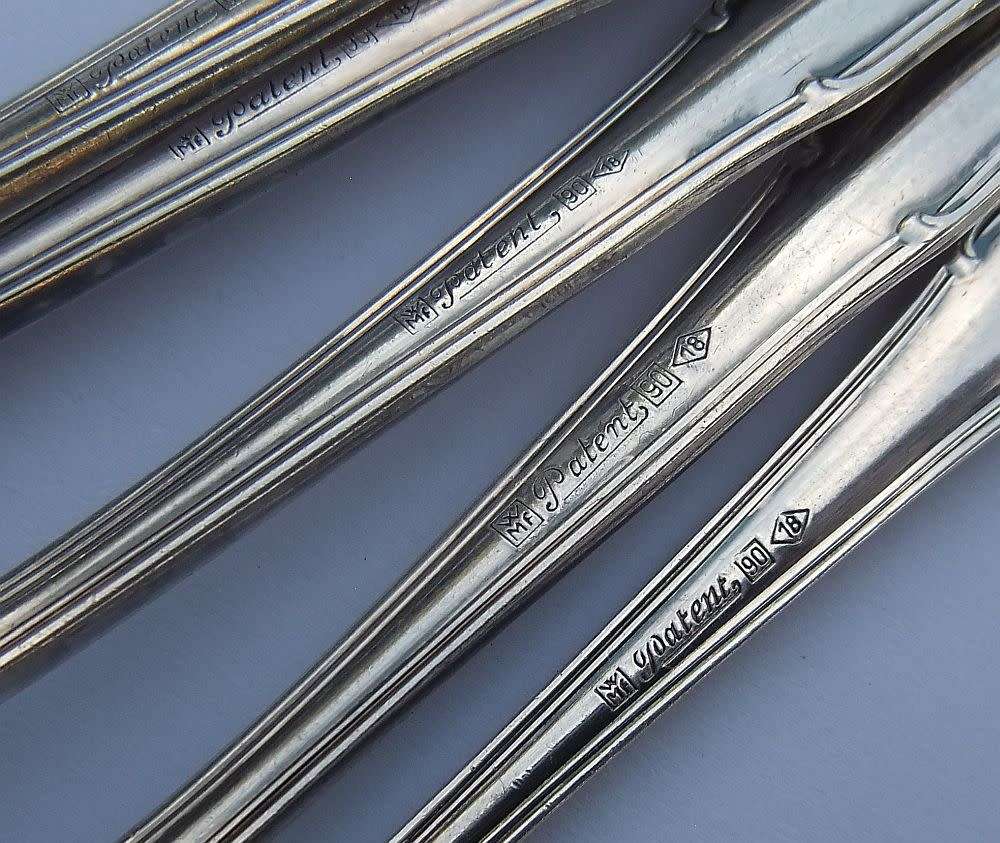 A SUPERB SET OF 6 SILVER PLATED TEASPOONS BY GERMAN MAKER WMF IN GREAT CONDITION !! SEE PICS !!