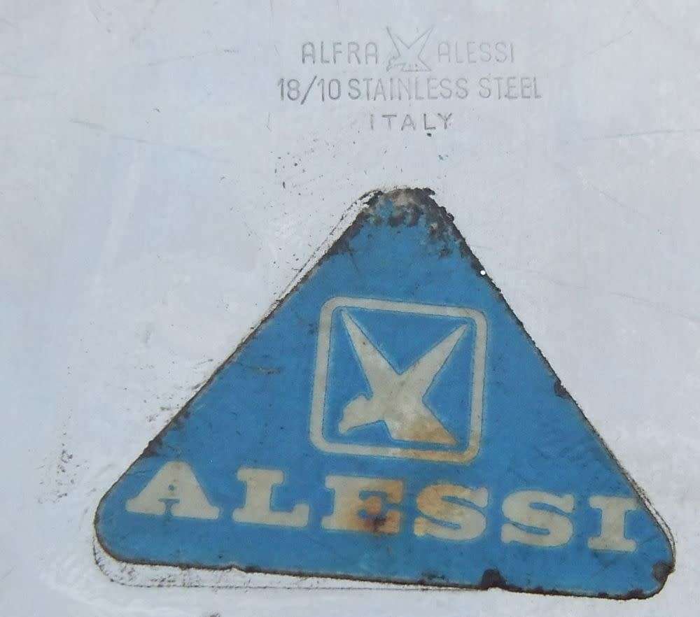 WOW !! A STUNNING VINTAGE DESIGNER SERVING DISH BY ITALIAN MAKER ALFRA ALESSI WITH ORIGINAL STICKER