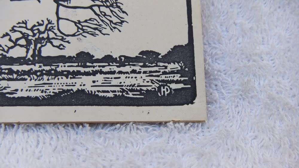 SUPER RARE !! A VINTAGE LINOCUT DEPICTING THE BAOBAB TREE BY FAMOUS SA ARTIST JH PIERNEEF !! WOW !!