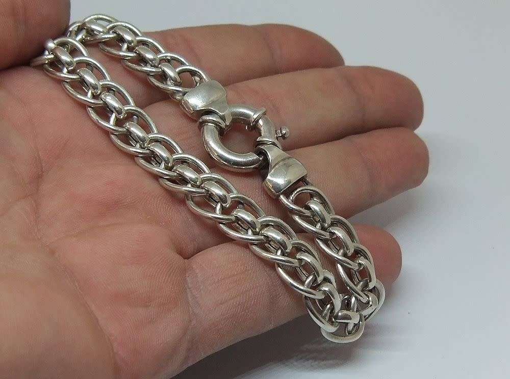 AN ABSOLUTELY GORGEOUS SOLID STERLING SILVER MULTI LINK BRACELET WITH SIGNORETTI CLASP !! WOW !!