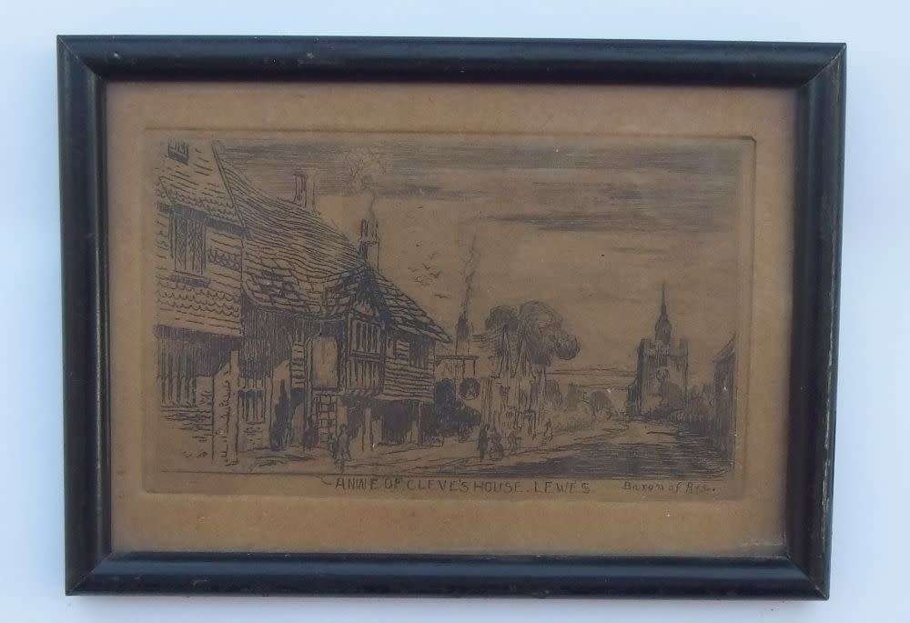 RARE FIND IN SA !! AN ANTIQUE GENUINE ETCHING BY BRITISH ARTIST CEDRIC HODGSON ( BARON OF RYE ) !!