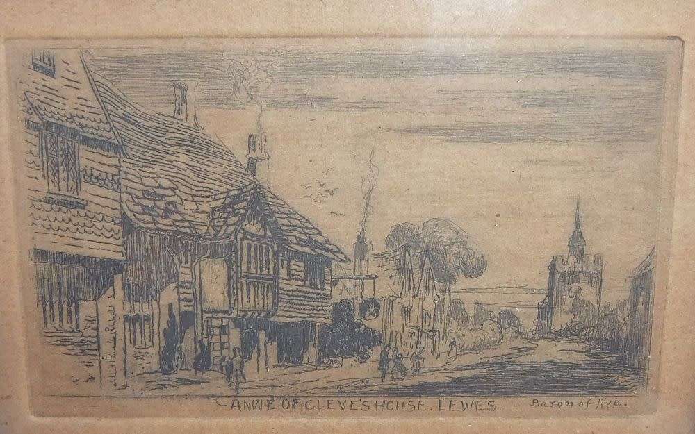 RARE FIND IN SA !! AN ANTIQUE GENUINE ETCHING BY BRITISH ARTIST CEDRIC HODGSON ( BARON OF RYE ) !!