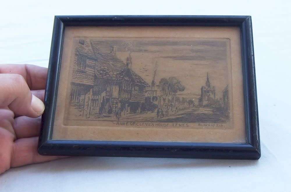 RARE FIND IN SA !! AN ANTIQUE GENUINE ETCHING BY BRITISH ARTIST CEDRIC HODGSON ( BARON OF RYE ) !!