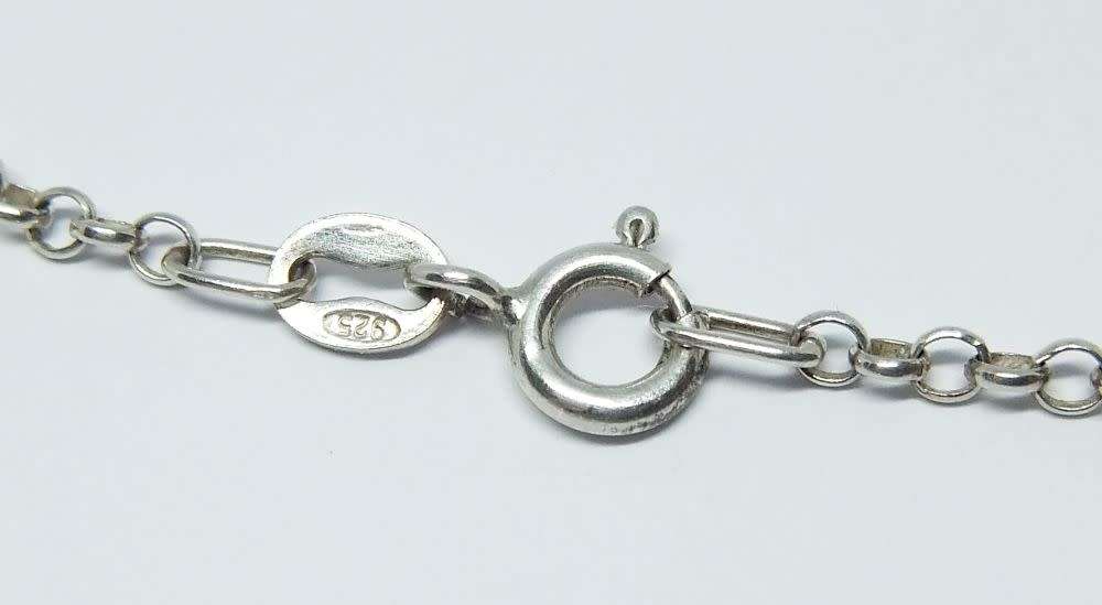 LOOK !! A DAINTY AND CHARMING GENUINE STERLING SILVER BRACELET WITH ORBS AND HEARTS DESIGN !!