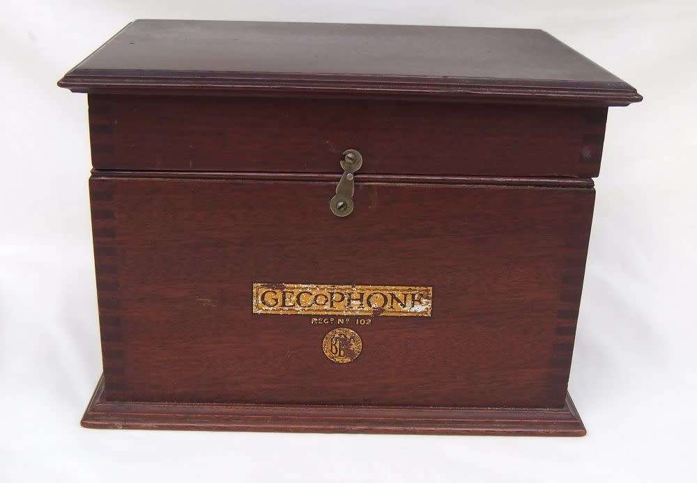 An exceptionally cool rare 100 year old hand made wooden housing for a Gecophone ( radio receiver )