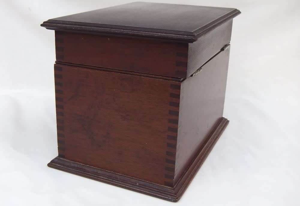 An exceptionally cool rare 100 year old hand made wooden housing for a Gecophone ( radio receiver )