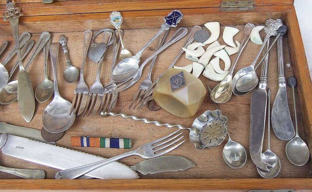 An antique wooden box with many interesting items to use and enjoy , lots of history here ...