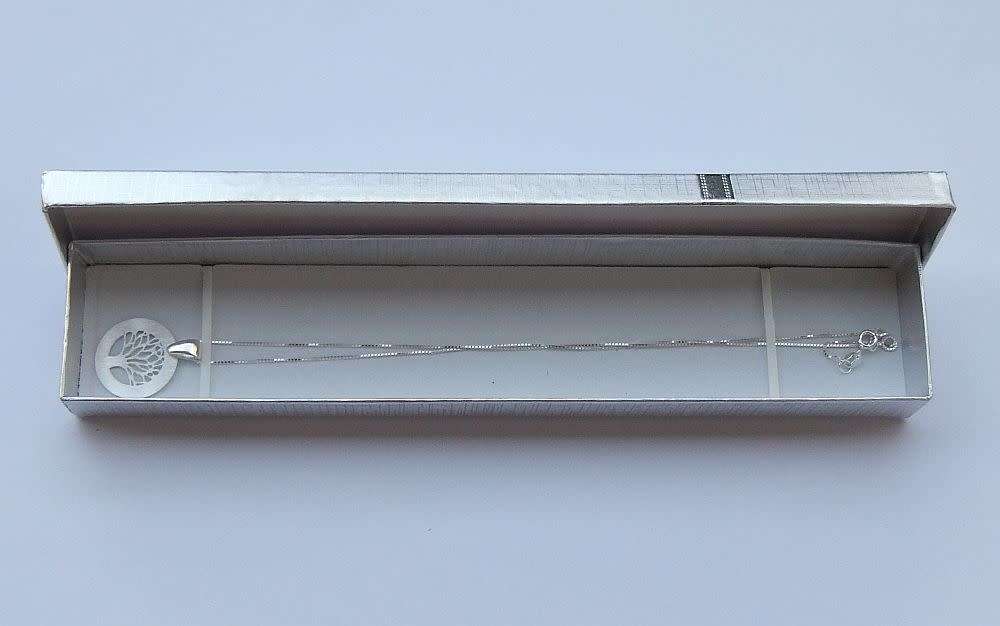 A genuine sterling silver necklace and pendant with tree of life motif - Brand new - Boxed